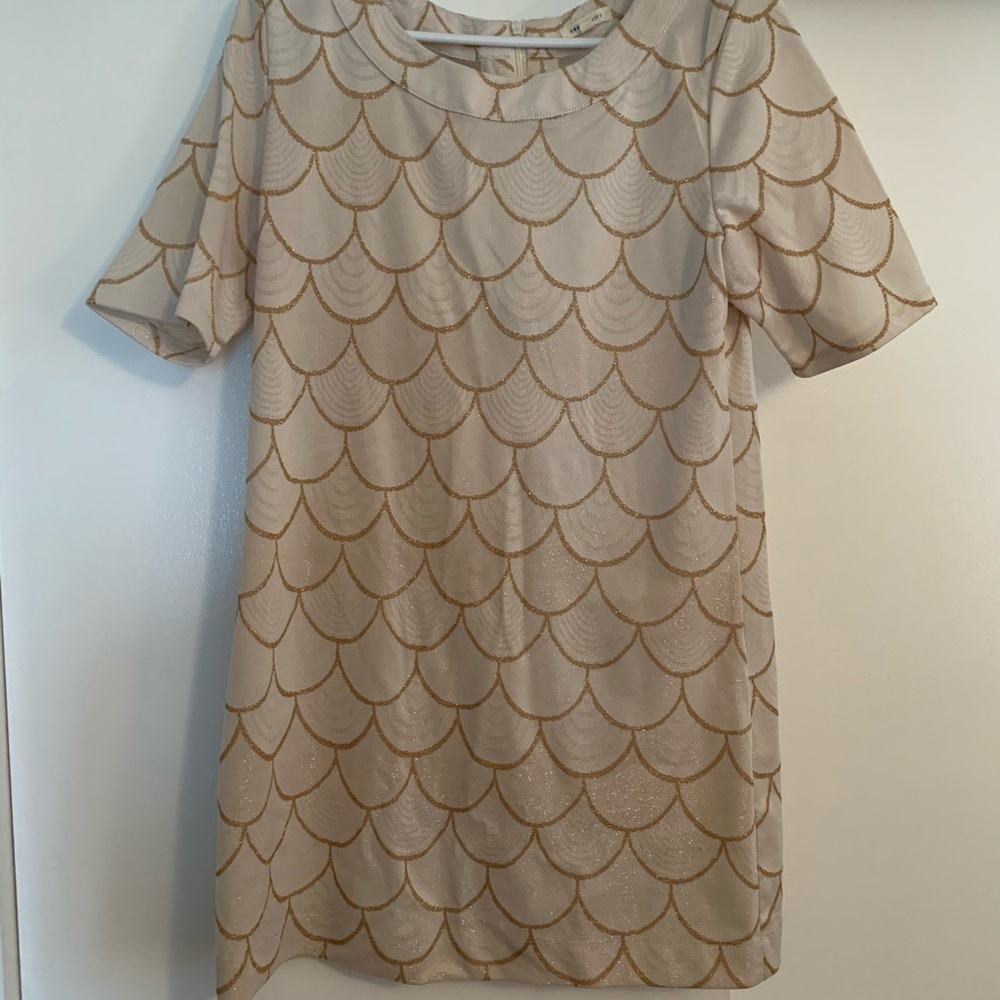 Gold scallop boutique dress